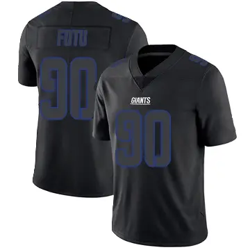 ＃90 Men's Leki Fotu Black Impact Limited New York Giants Jersey
