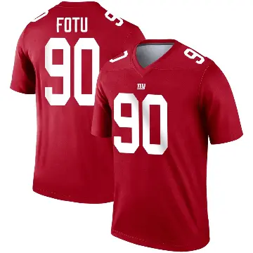 ＃90 Youth Leki Fotu Red Legend New York Giants Inverted Jersey