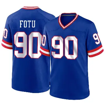 ＃90 Youth Leki Fotu Royal Game New York Giants Classic Jersey